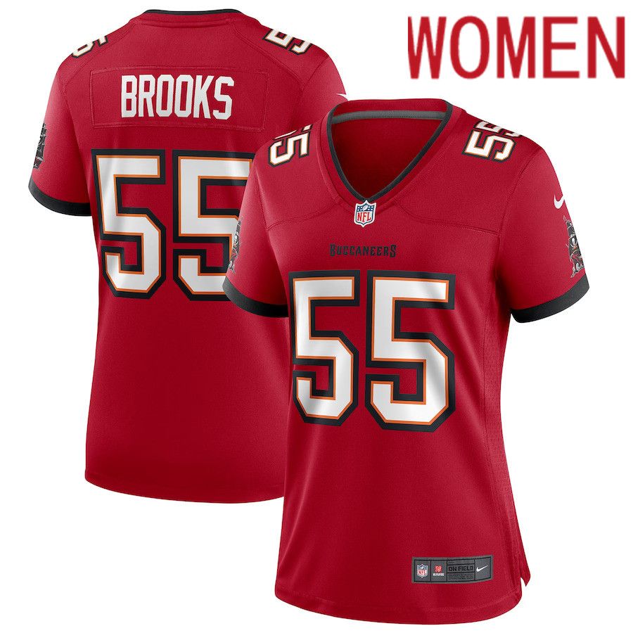 Women Tampa Bay Buccaneers #55 Derrick Brooks Nike Red Game Retired Player NFL Jersey->women nfl jersey->Women Jersey